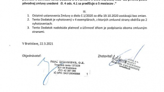Dodatok č. 1 k Zmluve o dielo 